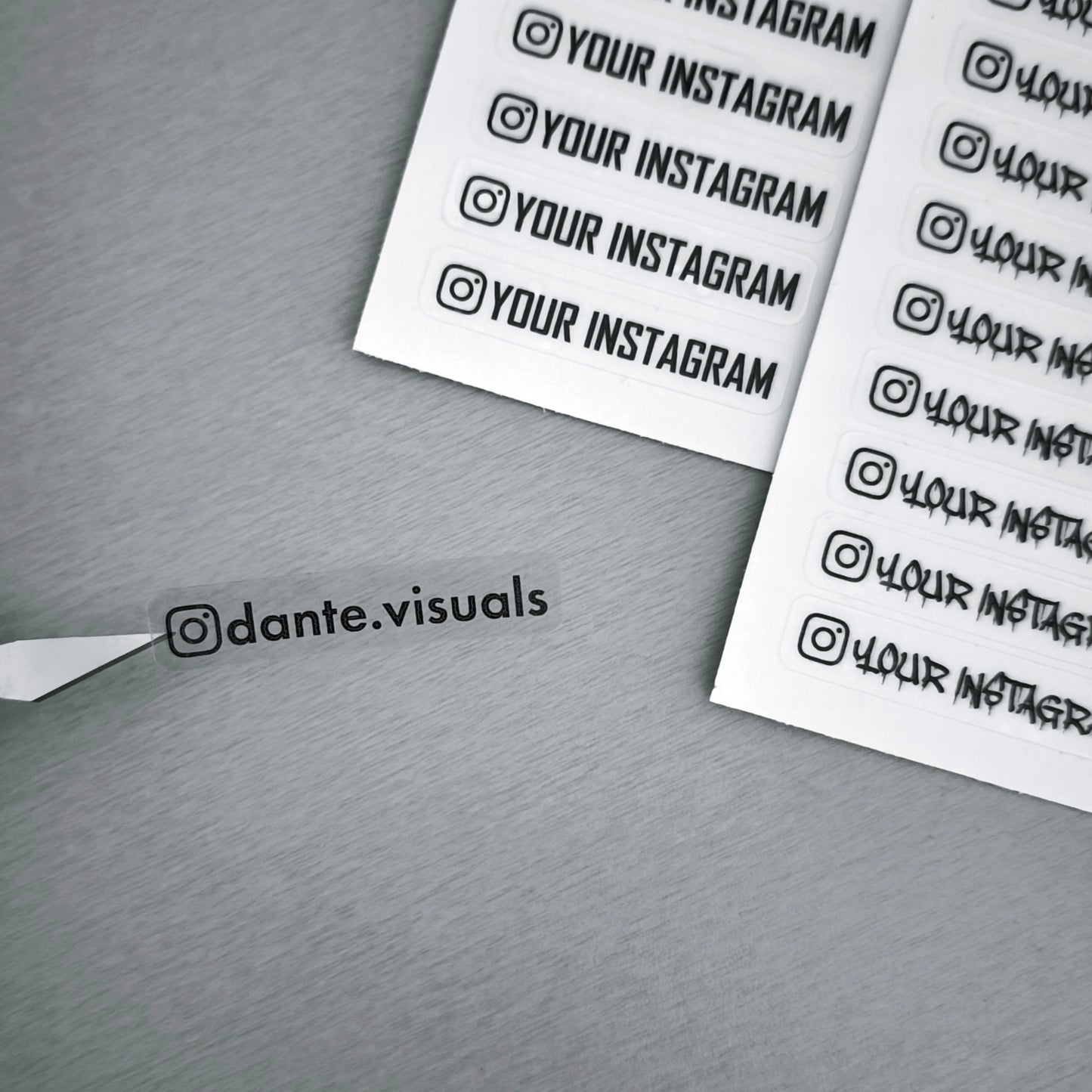 Custom Instagram Clear Labels Sheet