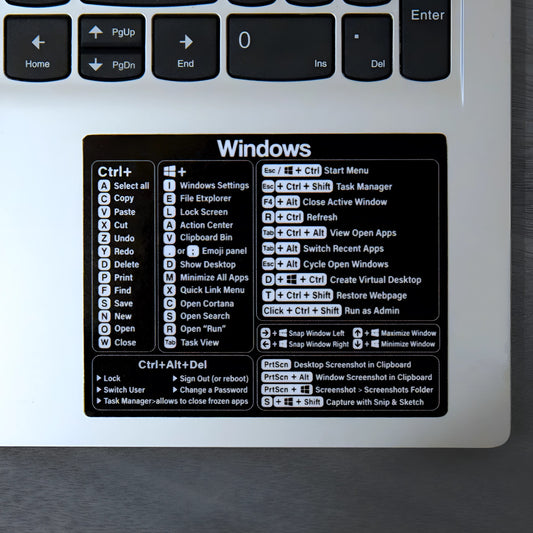 Windows Shortcuts Sticker Spickzettel – Produktivitätssteigerung